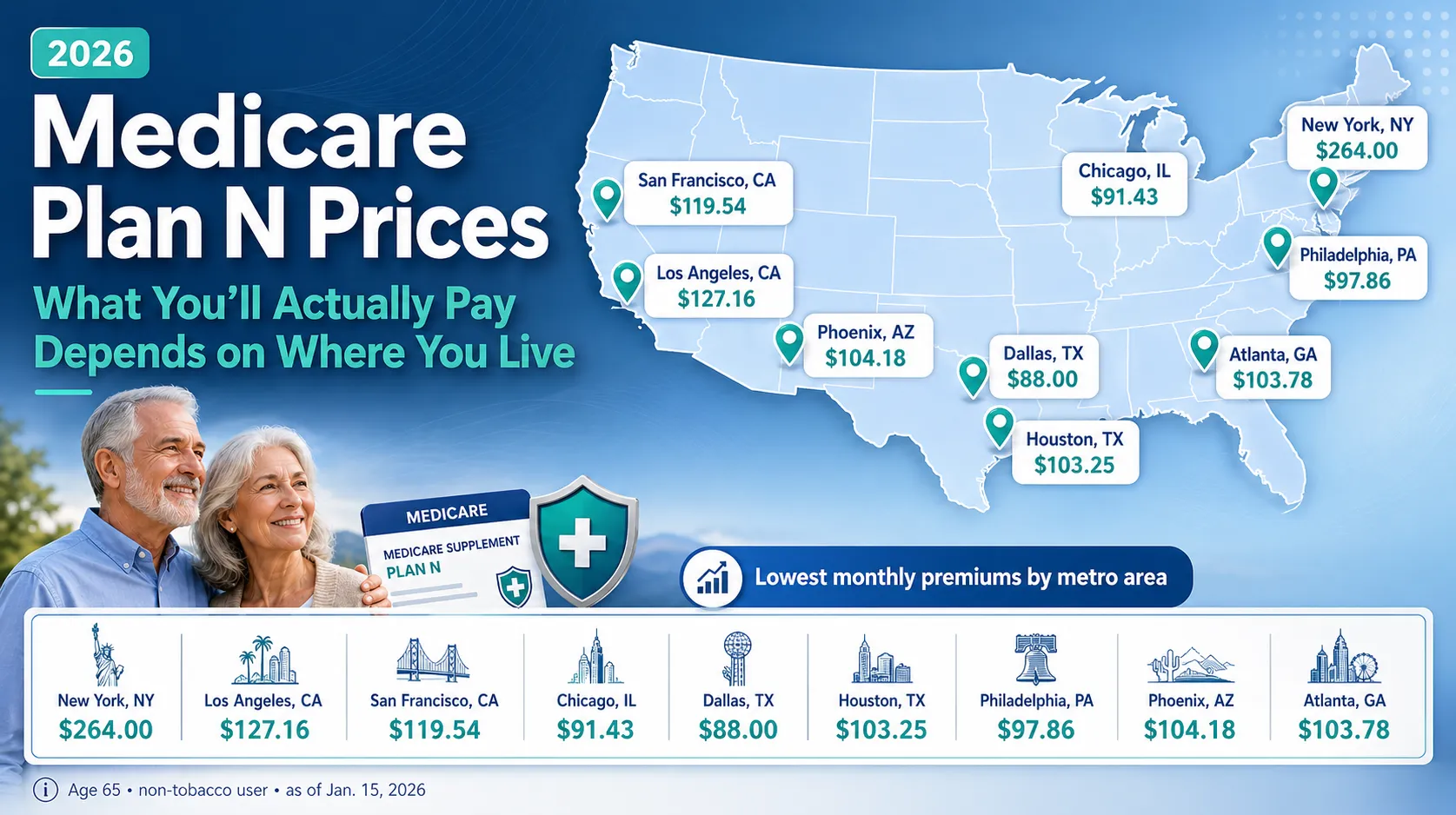 2026 Medicare Plan N Prices in Texas Compared to Other States